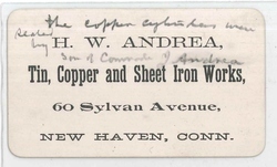 Business card, H. W. Andrea