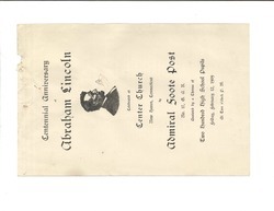 Program of the Centennial Anniversary of Abraham Lincoln